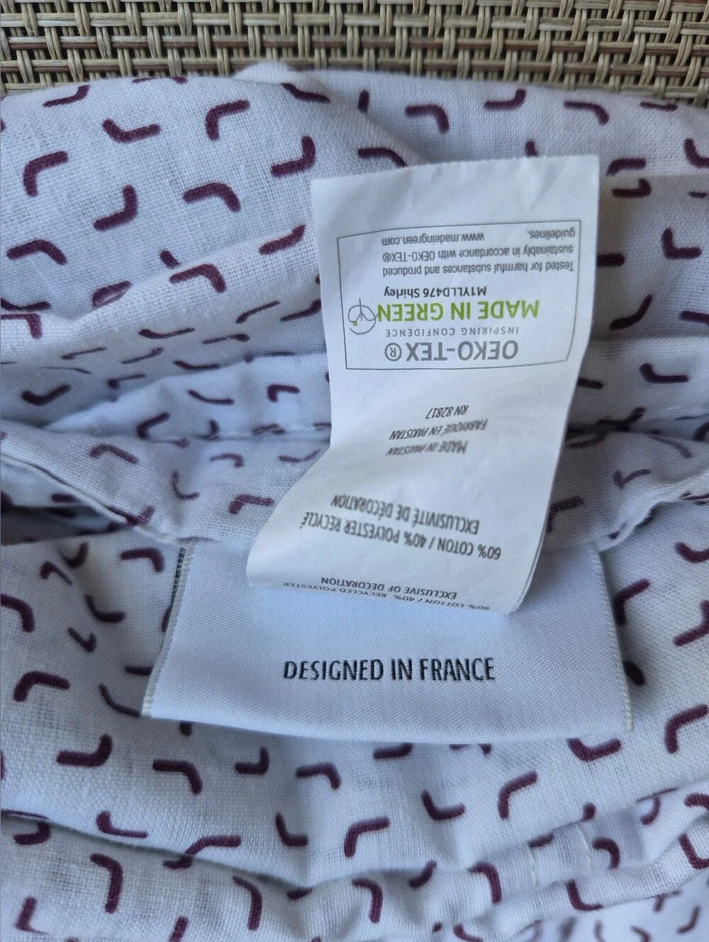 Lacoste White Bedding Set with Green Crocodile Accent